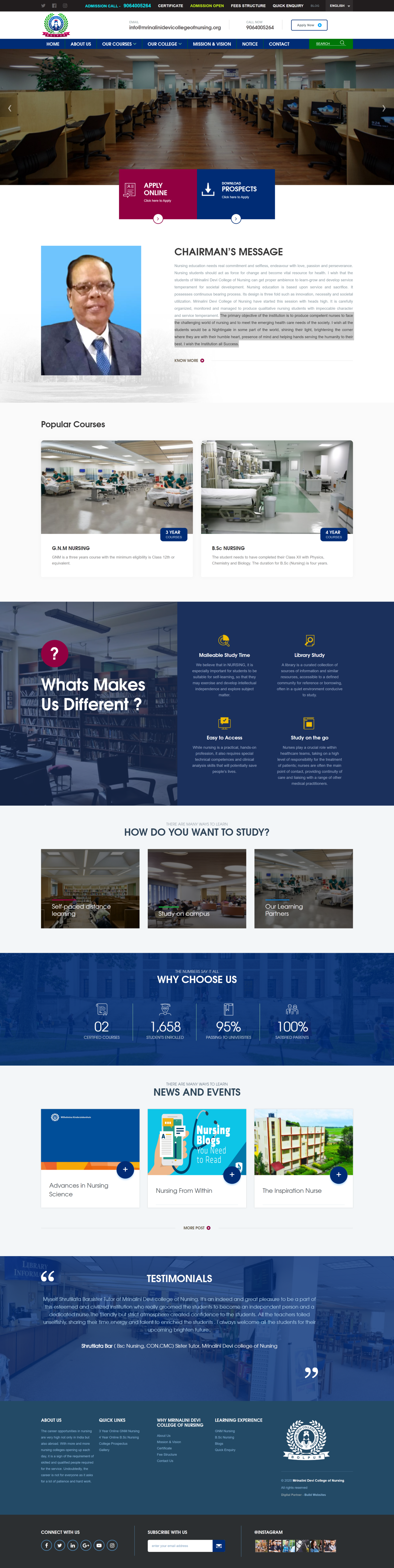 Minerva Nursing Institute Website Preview
