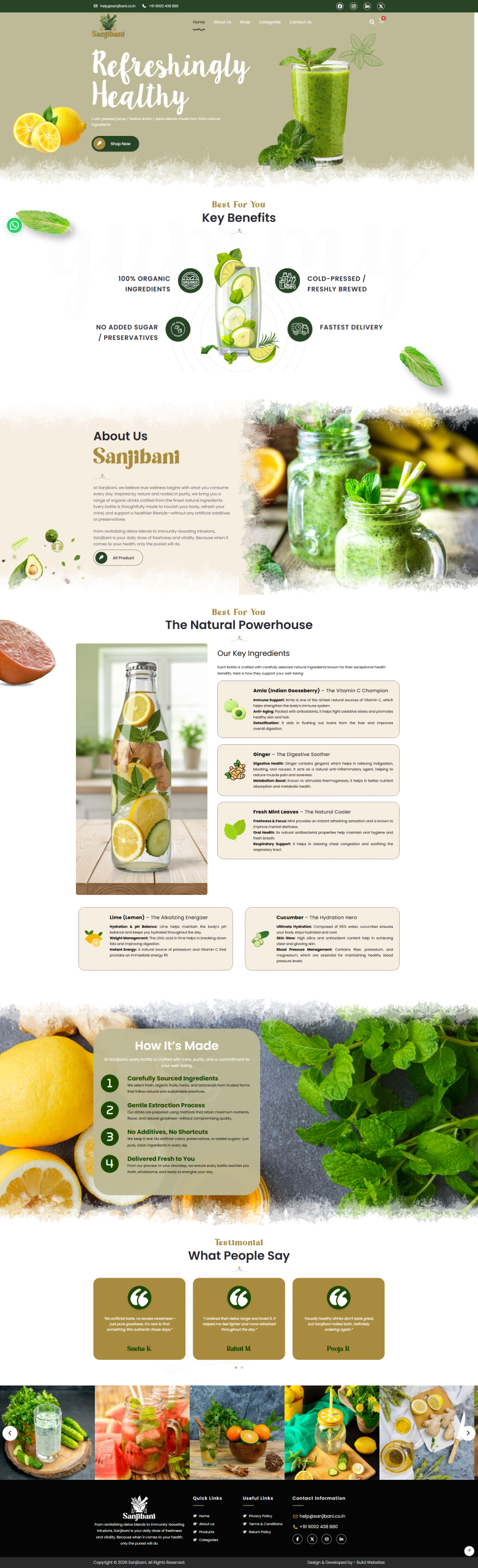 Sanjibani Organics Website Preview